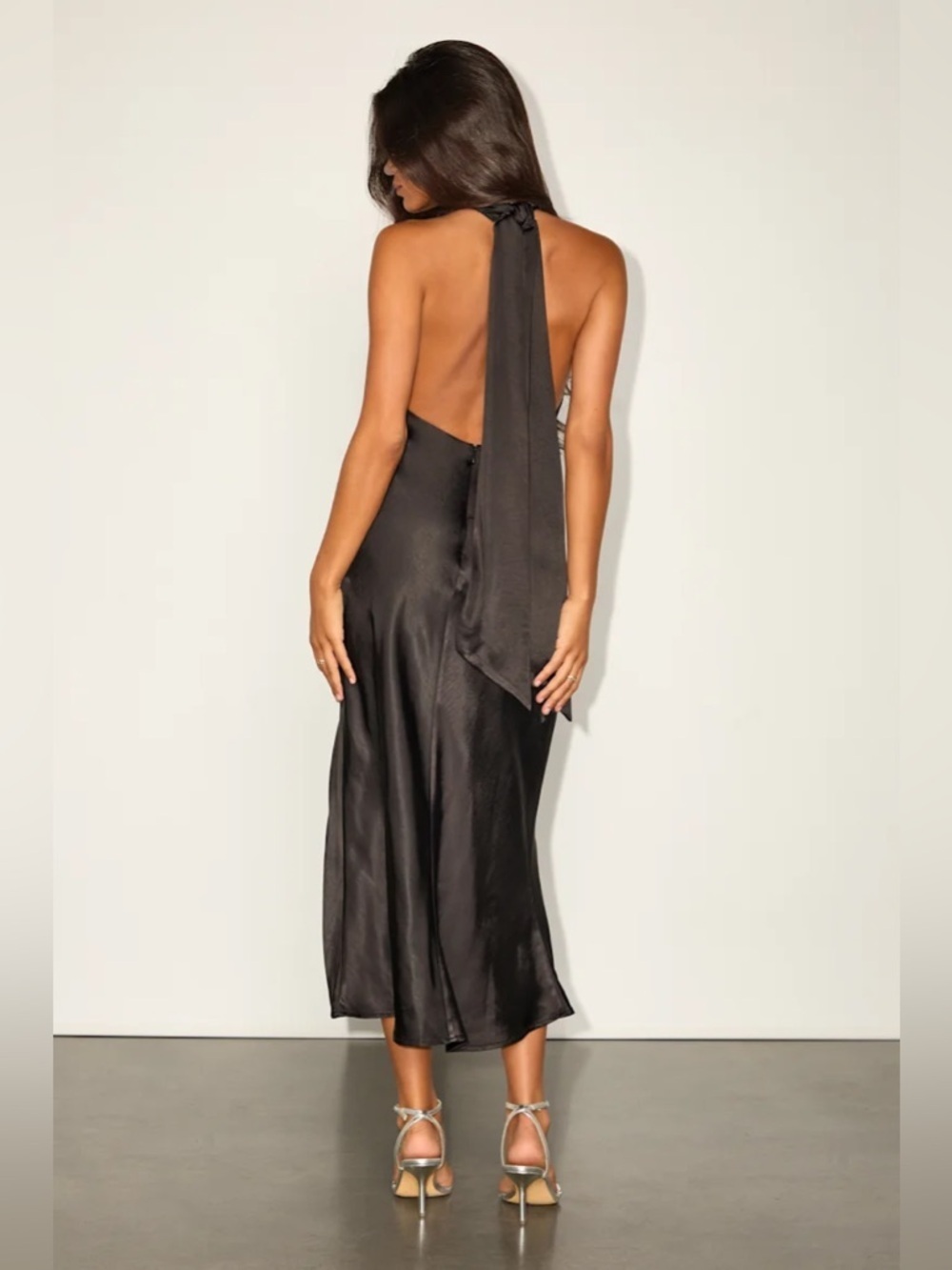 Lulus Exceptional Status Black Halter Backless Slip Midi Dress - Picture 5 of 10